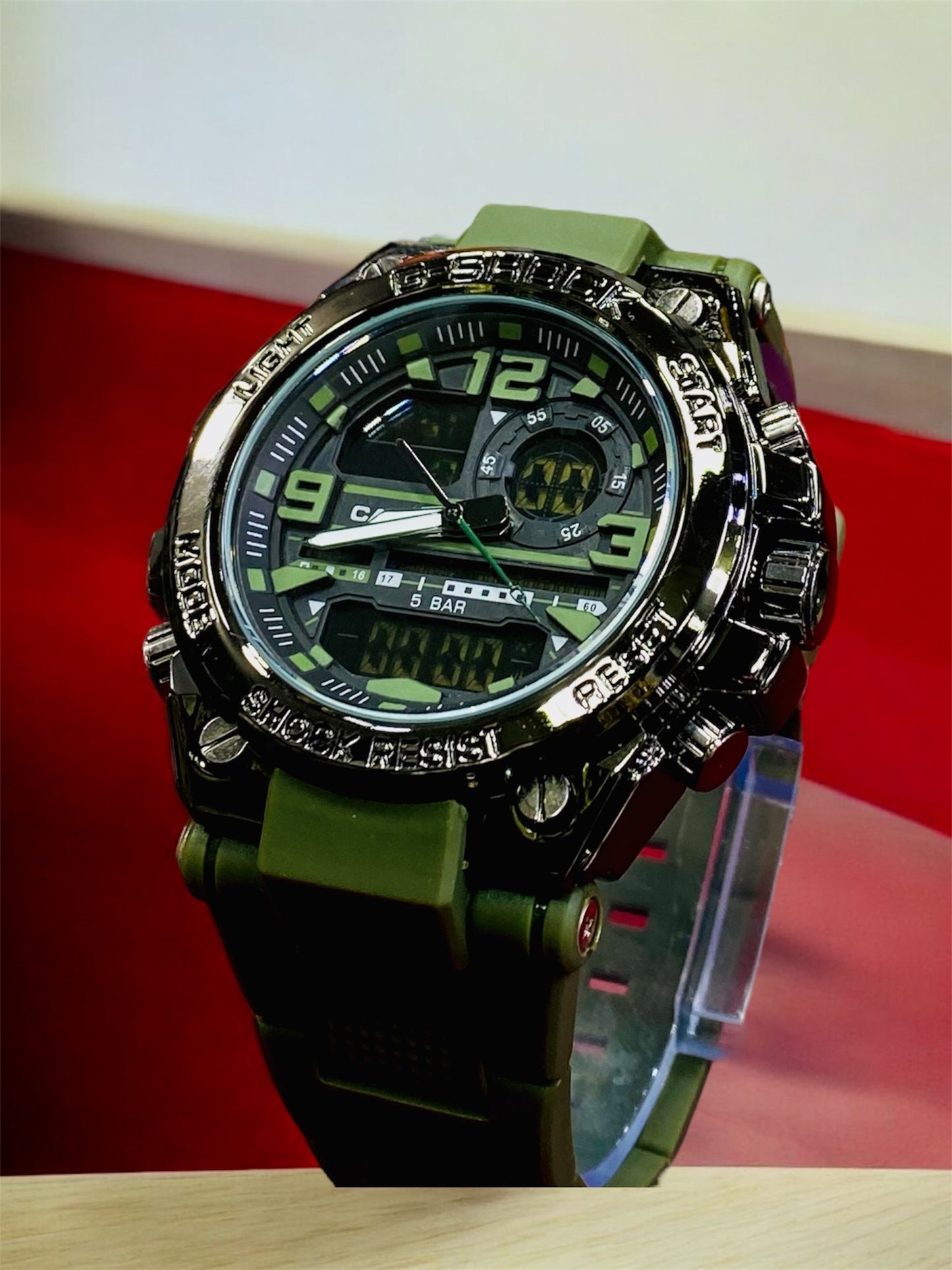 Casio Youth Black Silicone Strap Black or Green Dial